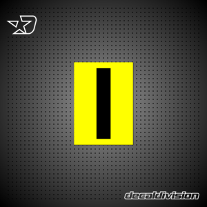 Reflective Number Sticker 1 - Stencil Square